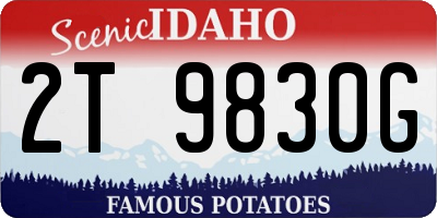 ID license plate 2T9830G