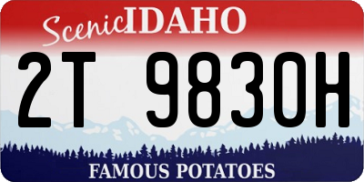 ID license plate 2T9830H