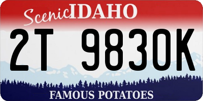 ID license plate 2T9830K