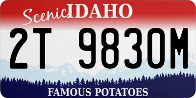 ID license plate 2T9830M