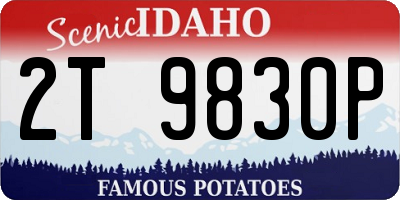 ID license plate 2T9830P