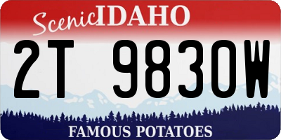 ID license plate 2T9830W