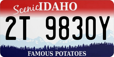 ID license plate 2T9830Y