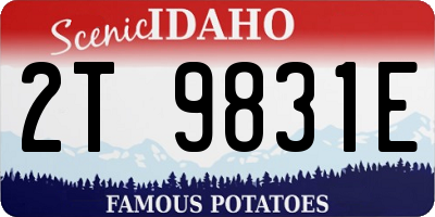 ID license plate 2T9831E