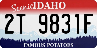 ID license plate 2T9831F