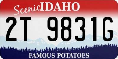 ID license plate 2T9831G