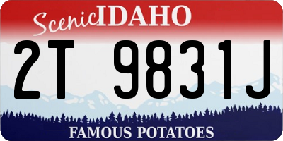 ID license plate 2T9831J