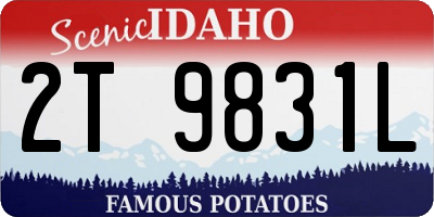 ID license plate 2T9831L