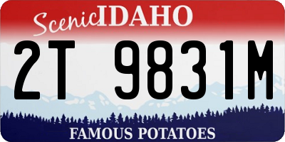 ID license plate 2T9831M