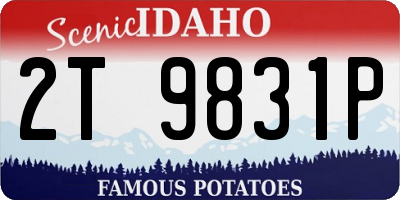 ID license plate 2T9831P