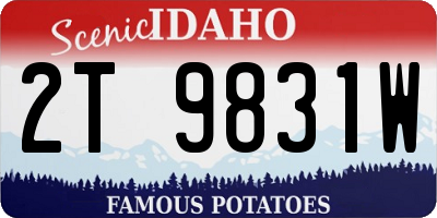 ID license plate 2T9831W