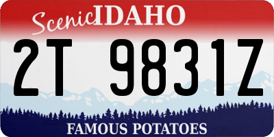 ID license plate 2T9831Z