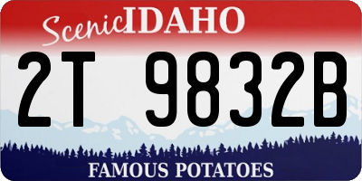 ID license plate 2T9832B