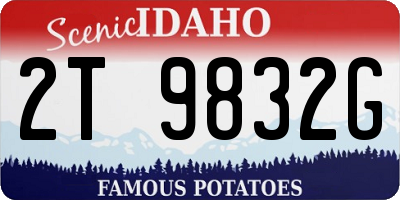 ID license plate 2T9832G