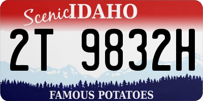 ID license plate 2T9832H