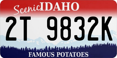 ID license plate 2T9832K