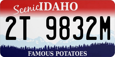 ID license plate 2T9832M