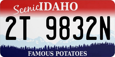 ID license plate 2T9832N