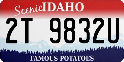 ID license plate 2T9832U