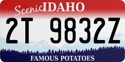 ID license plate 2T9832Z