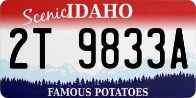 ID license plate 2T9833A