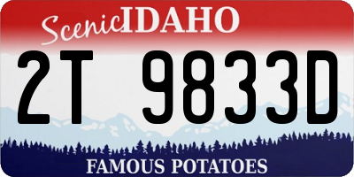 ID license plate 2T9833D