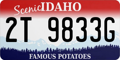 ID license plate 2T9833G