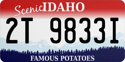 ID license plate 2T9833I