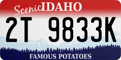 ID license plate 2T9833K