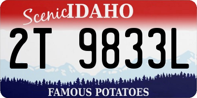 ID license plate 2T9833L