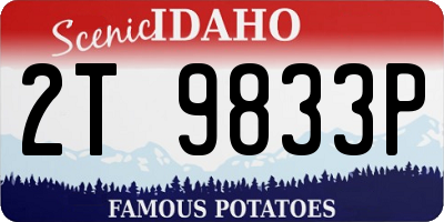 ID license plate 2T9833P