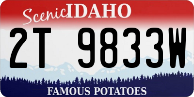 ID license plate 2T9833W