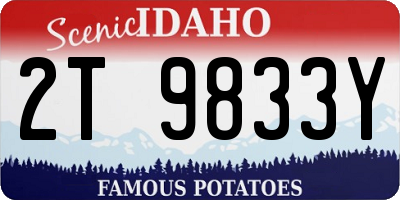 ID license plate 2T9833Y