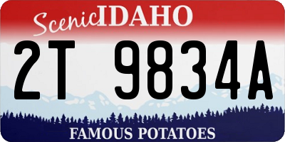 ID license plate 2T9834A