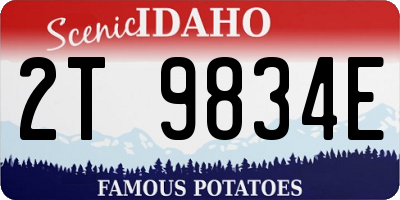 ID license plate 2T9834E