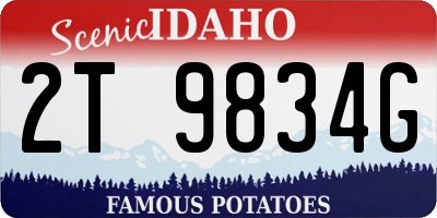 ID license plate 2T9834G