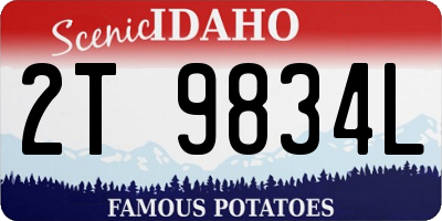 ID license plate 2T9834L