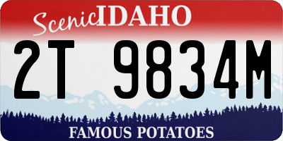 ID license plate 2T9834M