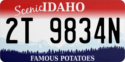 ID license plate 2T9834N