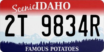 ID license plate 2T9834R