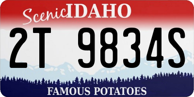 ID license plate 2T9834S