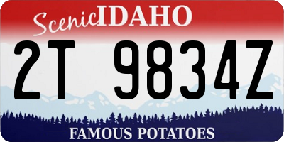 ID license plate 2T9834Z