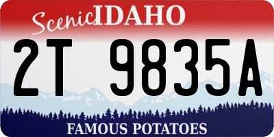 ID license plate 2T9835A