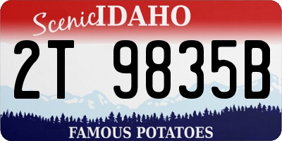 ID license plate 2T9835B