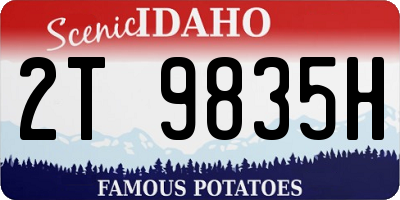 ID license plate 2T9835H