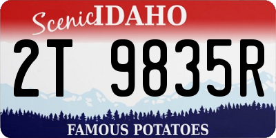 ID license plate 2T9835R