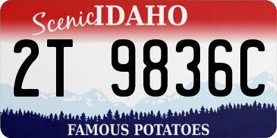 ID license plate 2T9836C