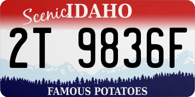 ID license plate 2T9836F