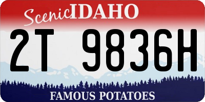 ID license plate 2T9836H