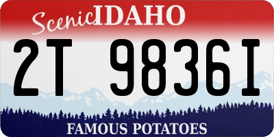 ID license plate 2T9836I